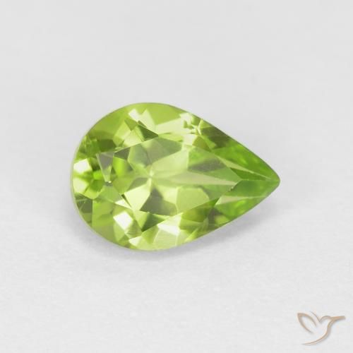 Peridoto Verde medio naturale da 0.87 ct, Forma a pera, VS