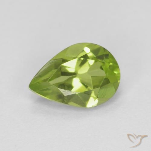 0.85ct Naturale Verde acceso Peridoto, Forma a pera, VS