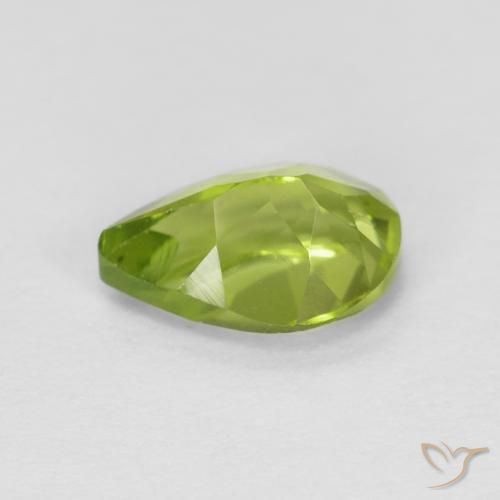Peridoto Verde acceso naturale da 0.85 ct, Forma a pera, VS