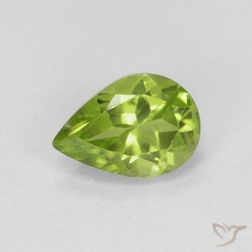 0.85ct Naturale Verde medio Peridoto, Forma a pera, VS