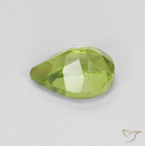 Peridoto Verde medio naturale da 0.85 ct, Forma a pera, VS