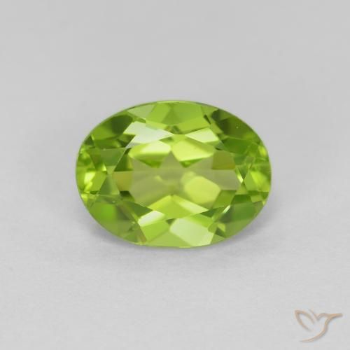 1.41ct Naturale Verde giallastro Peridoto, Ovale, VS