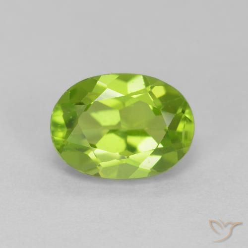 1.56ct Naturale Verde acceso Peridoto, Ovale, VS