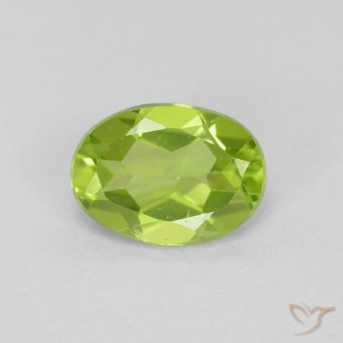1.31ct Naturale Verde acceso Peridoto, Ovale, VVS-VS