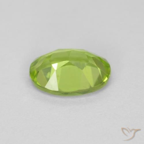 Peridoto Verde acceso naturale da 1.31 ct, Ovale, VVS-VS