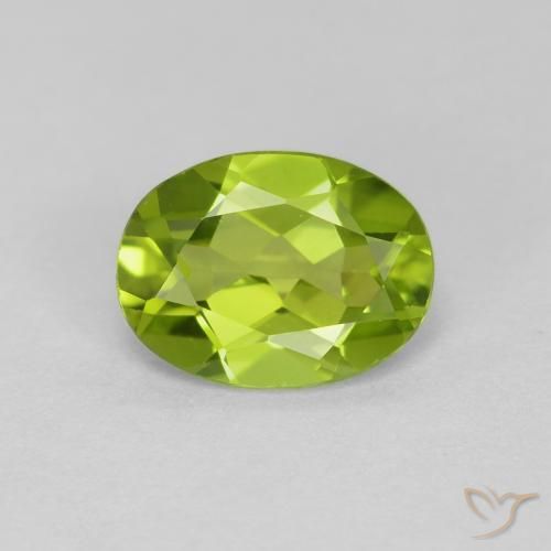1.26ct Naturale Verde medio Peridoto, Ovale, VVS-VS