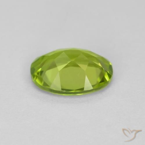 Peridoto Verde medio naturale da 1.26 ct, Ovale, VVS-VS