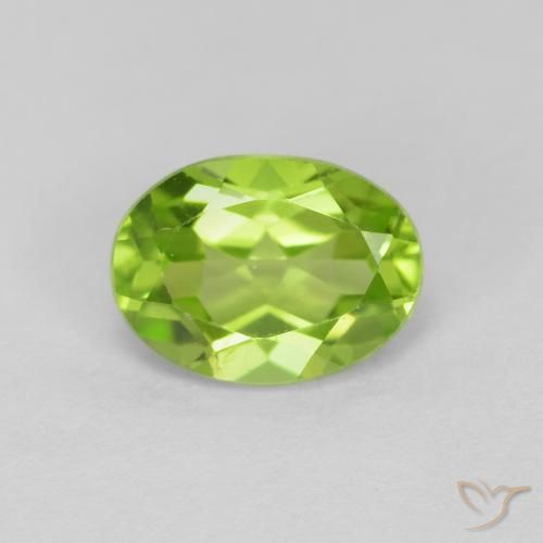 1.44ct Naturale Verde acceso Peridoto, Ovale, VVS-VS