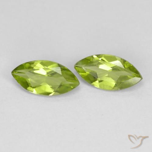 Gemme di Peridoto Verde acceso naturale da 1.09 ct, Taglio marquise, VS