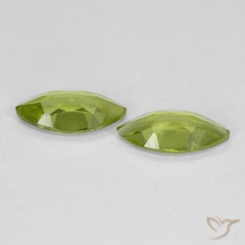 Gemme di Peridoto Verde acceso naturale da 1.09 ct, Taglio marquise, VS