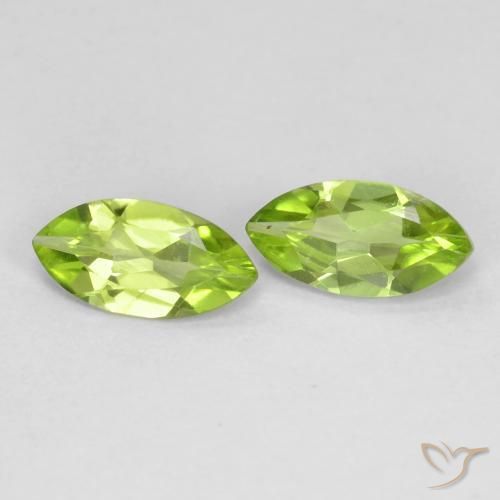 Gemme di Peridoto Verde medio naturale da 1.10 ct, Taglio marquise, VS