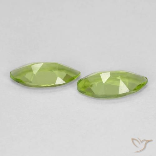 Gemme di Peridoto Verde medio naturale da 1.10 ct, Taglio marquise, VS