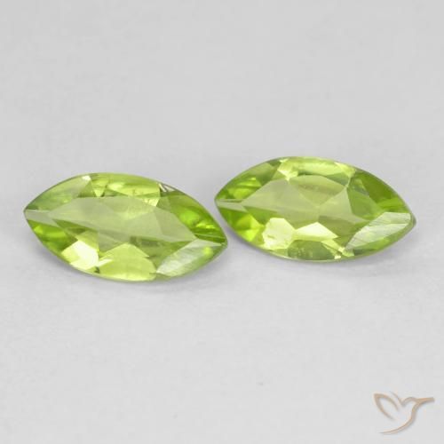 Gemme di Peridoto Verde medio naturale da 1.14 ct, Taglio marquise, VS