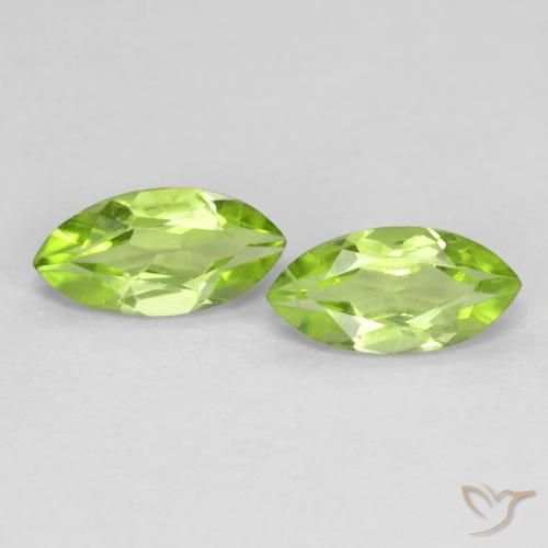 Gemme di Peridoto Verde chiaro e vivace naturale da 1.26 ct, Taglio marquise, VS