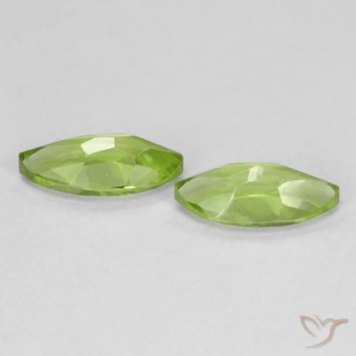 Gemme di Peridoto Verde chiaro e vivace naturale da 1.26 ct, Taglio marquise, VS