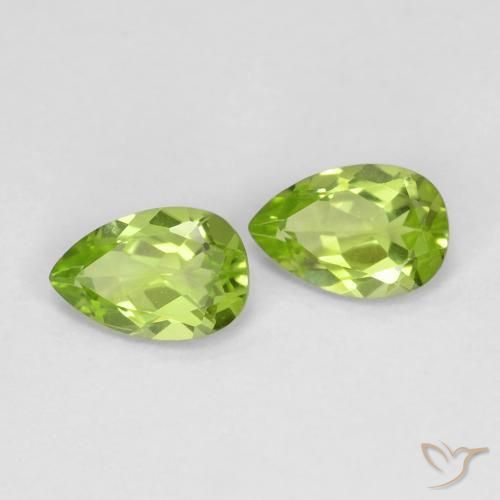 0.85ctw Naturale Verde medio Peridoto, Forma a pera, VS
