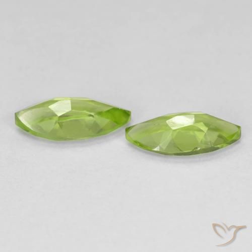 Gemme di Peridoto Verde acceso naturale da 1.15 ct, Taglio marquise, VS