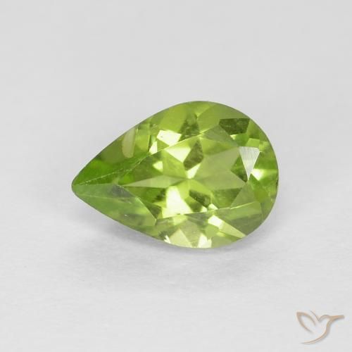 0.77ct Naturale Verde chiaro e vivace Peridoto, Forma a pera, VS