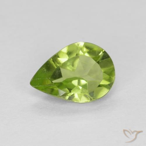 0.72ct Naturale Verde acceso Peridoto, Forma a pera, VS