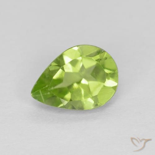 0.74ct Naturale Verde chiaro e vivace Peridoto, Forma a pera, VVS