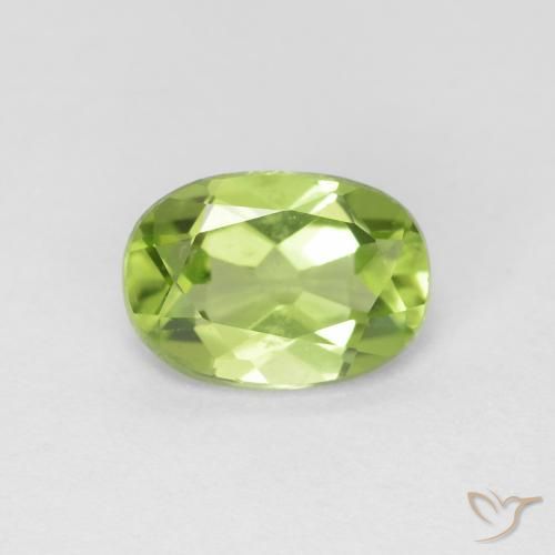 0.86ct Naturale Verde acceso Peridoto, Ovale, VVS-VS