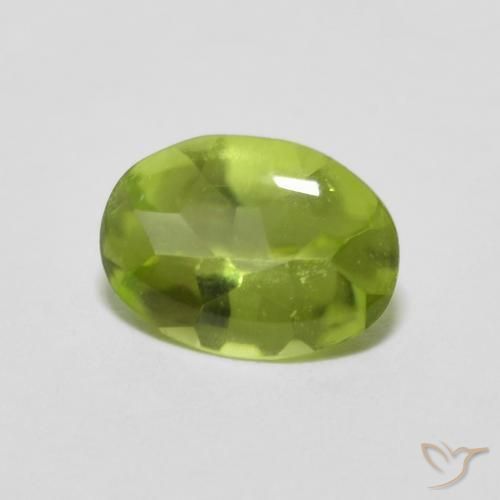 0.78ct Naturale Verde acceso Peridoto, Ovale, Trasparente