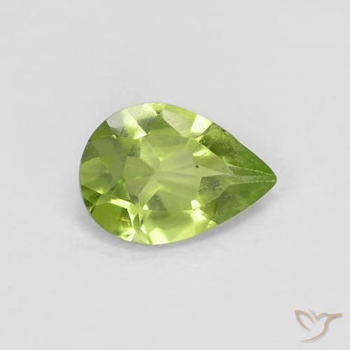 0.67ct Naturale Verde medio Peridoto, Forma a pera, VVS-VS