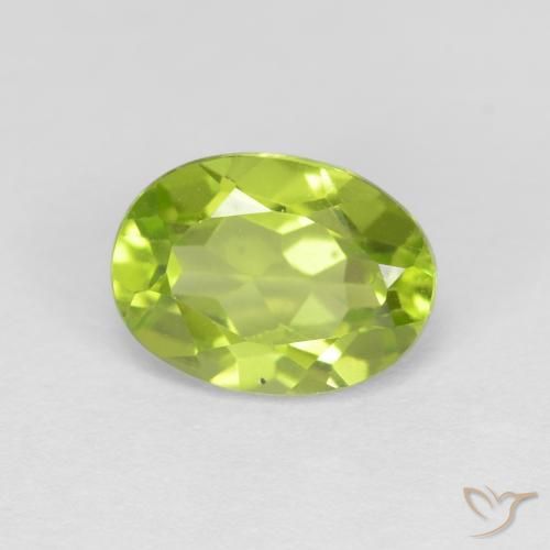 1.29ct Naturale Verde giallastro Peridoto, Ovale, VVS-VS