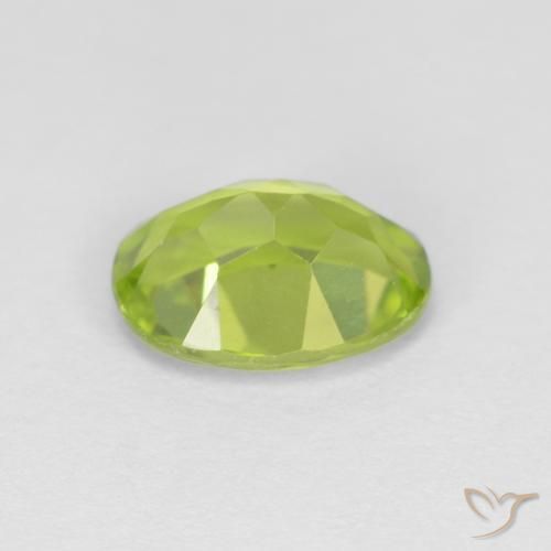 Peridoto Verde giallastro naturale da 1.29 ct, Ovale, VVS-VS