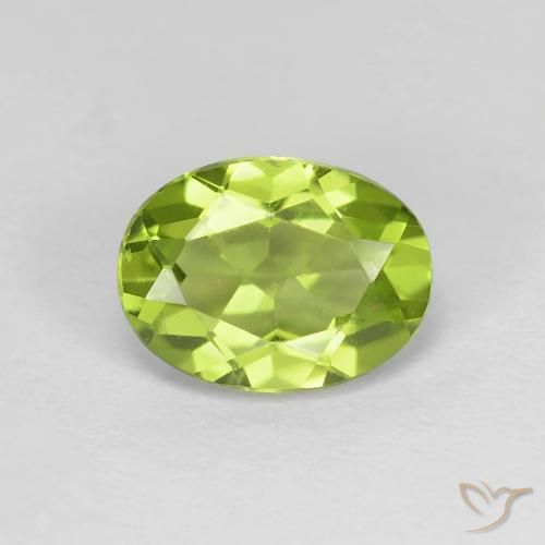 1.41ct Naturale Verde giallastro Peridoto, Ovale, VS