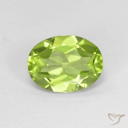 1.48ct Naturale Verde giallastro vivace Peridoto, Ovale, VS