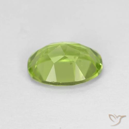 Peridoto Verde giallastro vivace naturale da 1.48 ct, Ovale, VS