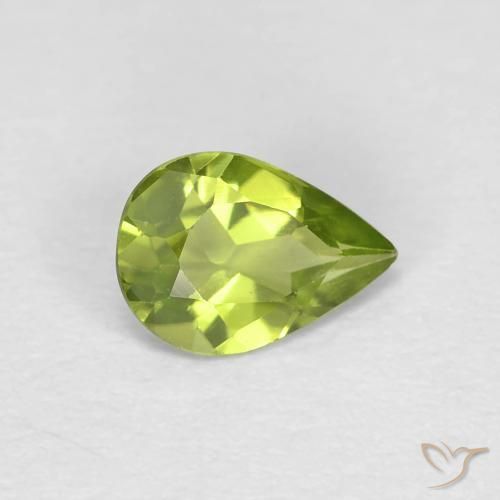 0.61ct Naturale Verde acceso Peridoto, Forma a pera, VVS-VS