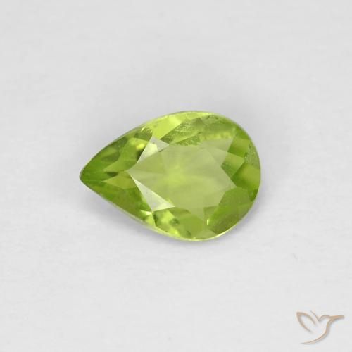 0.52ct Naturale Verde medio Peridoto, Forma a pera, VS