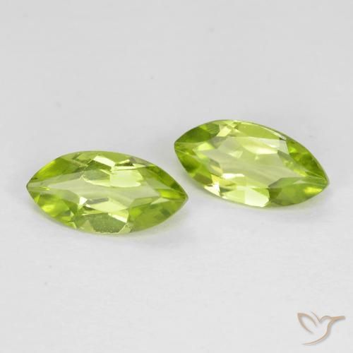 Gemme di Peridoto Verde chiaro e vivace naturale da 1.20 ct, Taglio marquise, VVS-VS