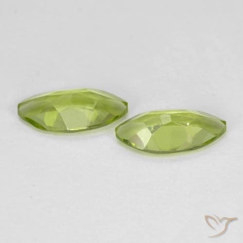 Gemme di Peridoto Verde chiaro e vivace naturale da 1.20 ct, Taglio marquise, VVS-VS