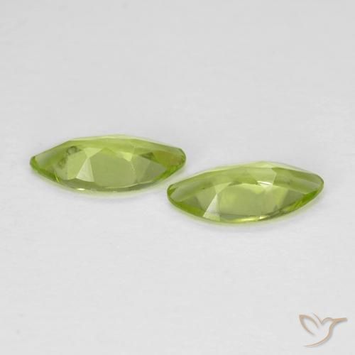 Gemme di Peridoto Verde brillante naturale da 1.00 ct, Taglio marquise, VVS-VS