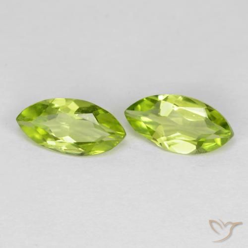 Gemme di Peridoto Verde brillante naturale da 1.15 ct, Taglio marquise, VVS-VS