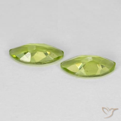 Gemme di Peridoto Verde brillante naturale da 1.15 ct, Taglio marquise, VVS-VS