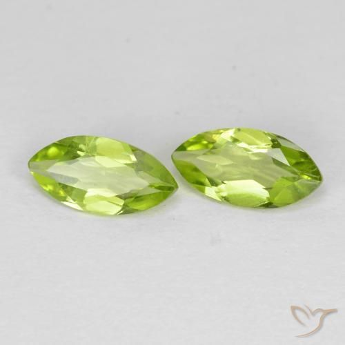 Gemme di Peridoto Verde brillante naturale da 1.15 ct, Taglio marquise, VS