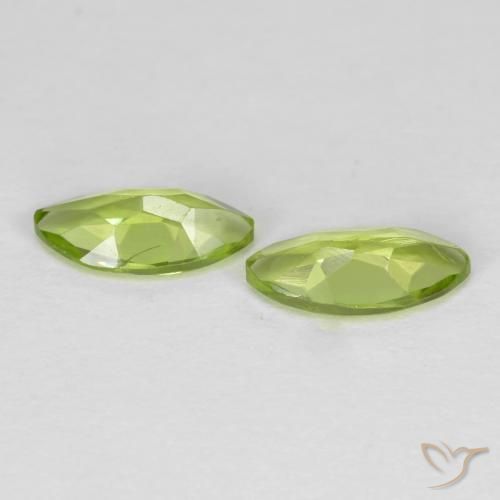 Gemme di Peridoto Verde brillante naturale da 1.15 ct, Taglio marquise, VS
