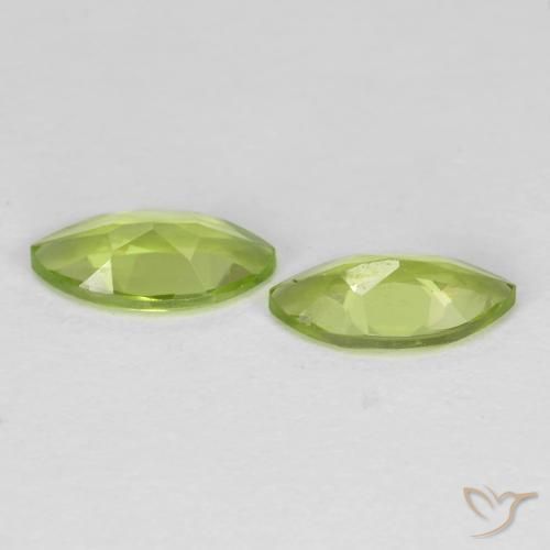 Gemme di Peridoto Verde brillante naturale da 1.17 ct, Taglio marquise, VS