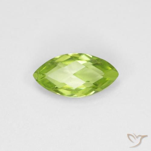 0.63ct Naturale Verde brillante Peridoto, Taglio marquise, VS