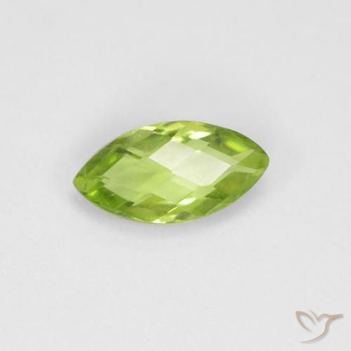 Peridoto Verde brillante naturale da 0.63 ct, Taglio marquise, VS