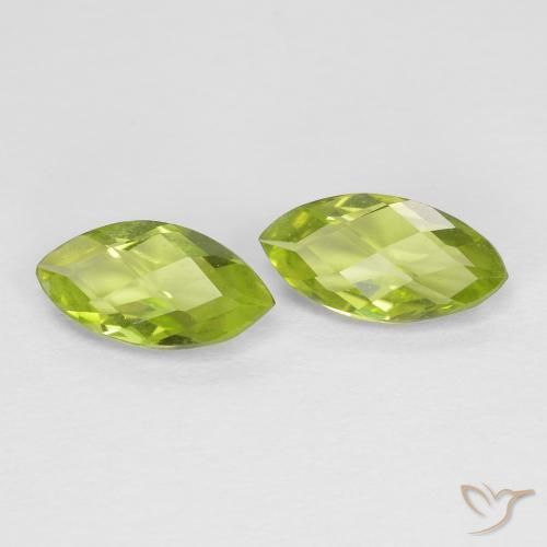 Gemme di Peridoto Verde medio naturale da 1.24 ct, Taglio marquise, VVS-VS