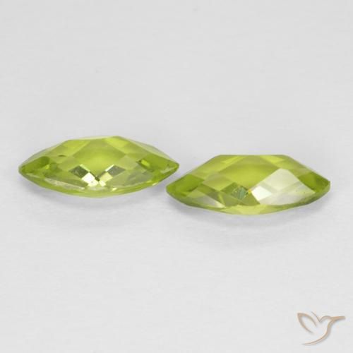 Gemme di Peridoto Verde medio naturale da 1.24 ct, Taglio marquise, VVS-VS