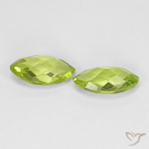 Gemme di Peridoto Verde giallastro naturale da 1.26 ct, Taglio marquise, VVS-VS
