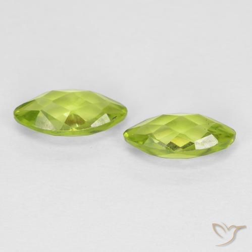 Gemme di Peridoto Verde giallastro naturale da 1.33 ct, Taglio marquise, VVS-VS