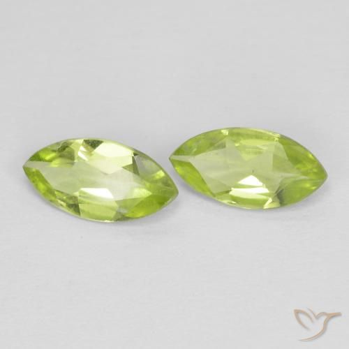 Gemme di Peridoto Verde giallastro naturale da 1.04 ct, Taglio marquise, VS