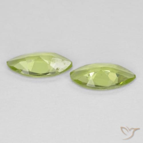 Gemme di Peridoto Verde giallastro naturale da 1.04 ct, Taglio marquise, VS